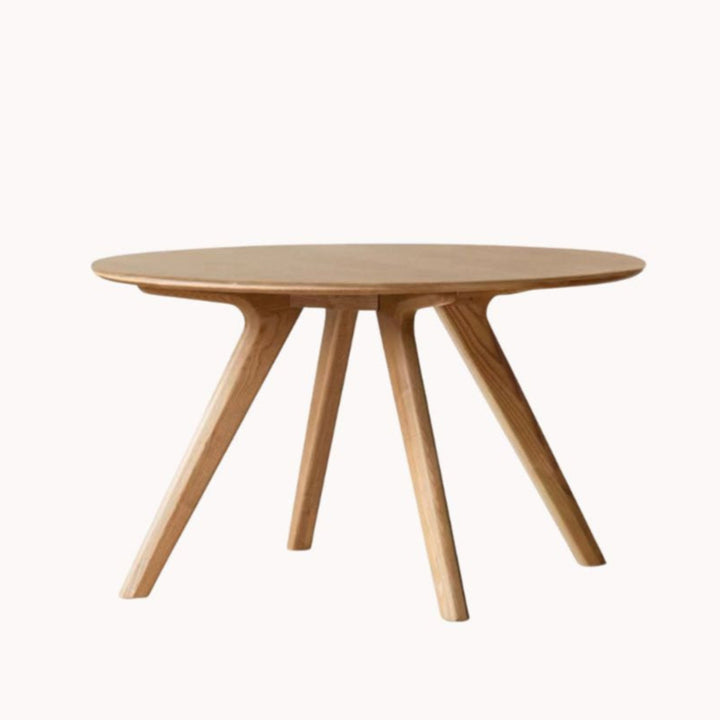 Rowen Round Dining Table Natural Solid Ash 110cm