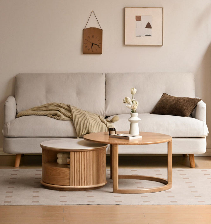 Sagoe Coffee Table/ Natural Solid Ash Wood / L80cm S60cm