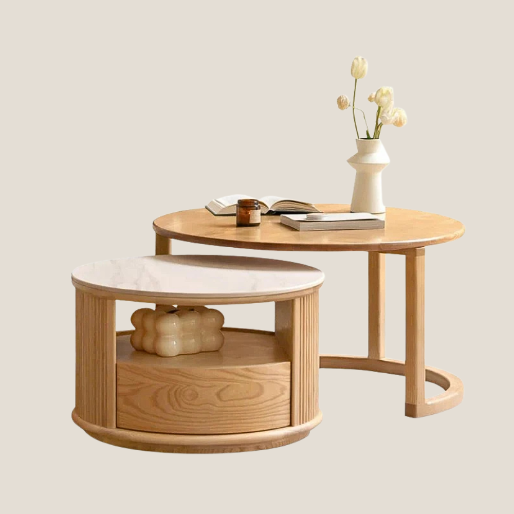 Sagoe Coffee Table/ Natural Solid Ash Wood / L80cm S60cm