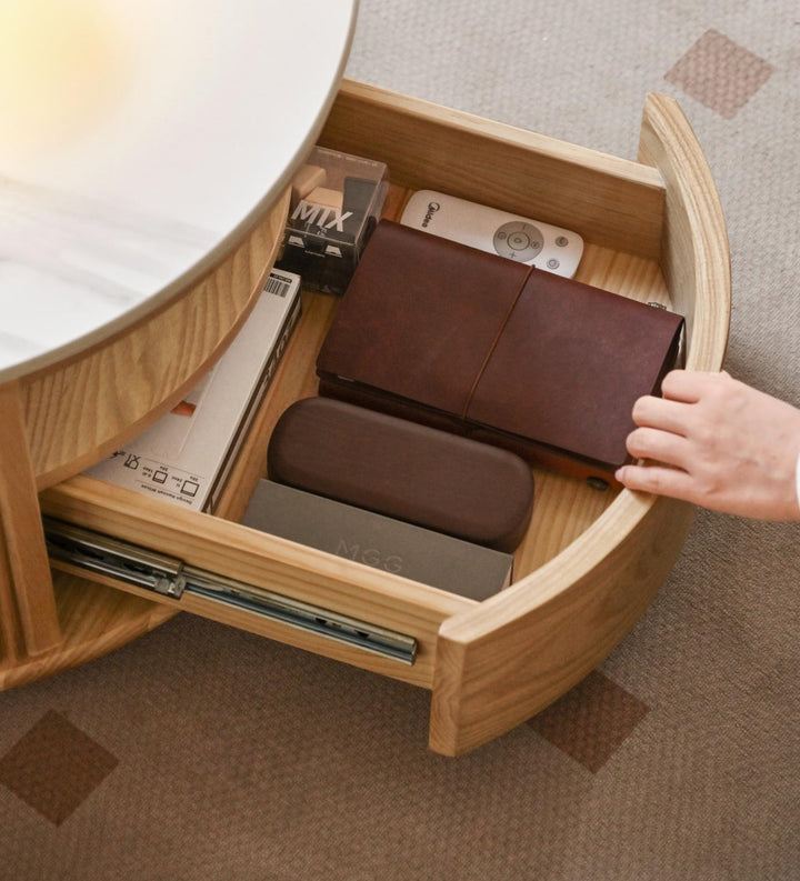 Sagoe Coffee Table/ Natural Solid Ash Wood / L80cm S60cm