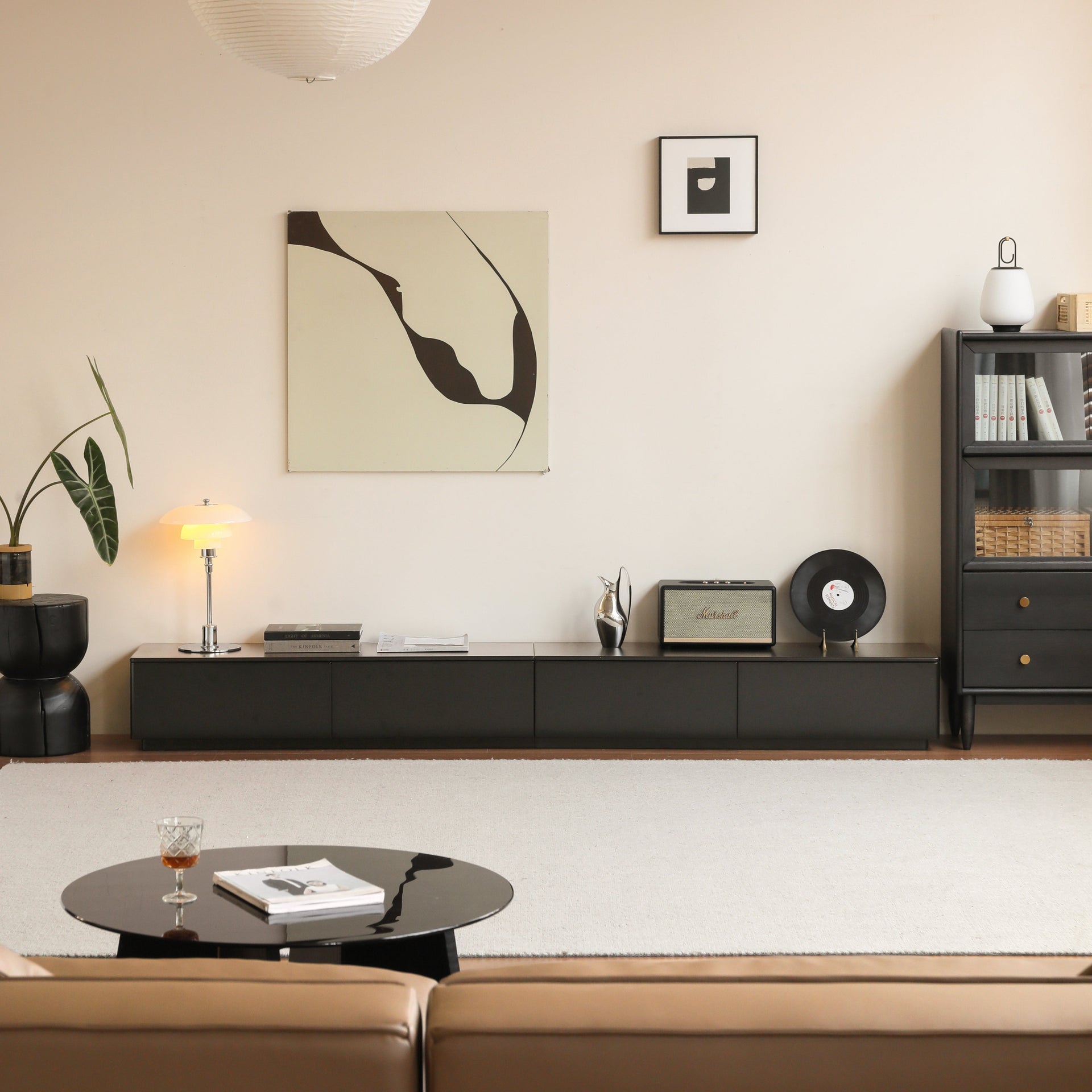 Vienna TV Unit Black Painted Solid Tulip Poplar 200 cm