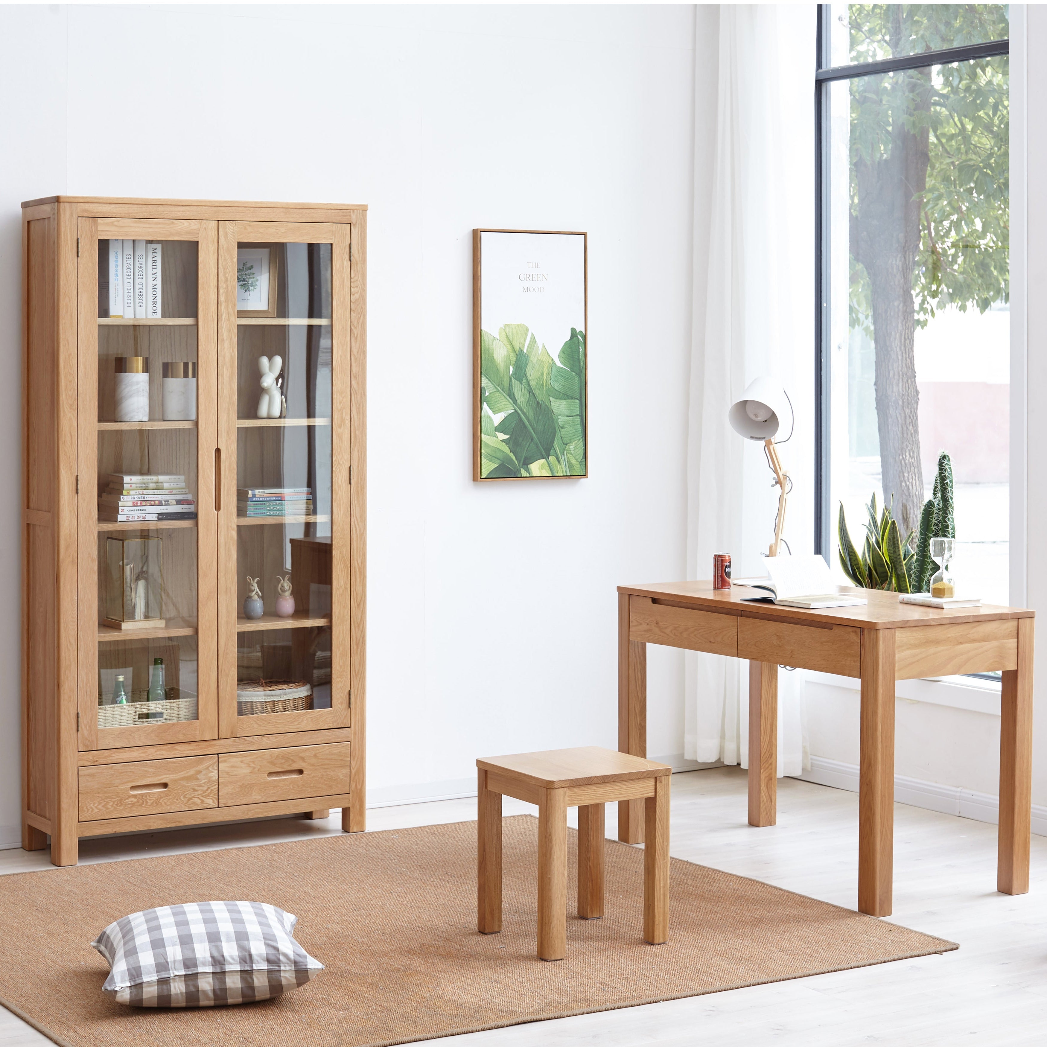 Viva Bookcase Natural Solid Oak 190cm
