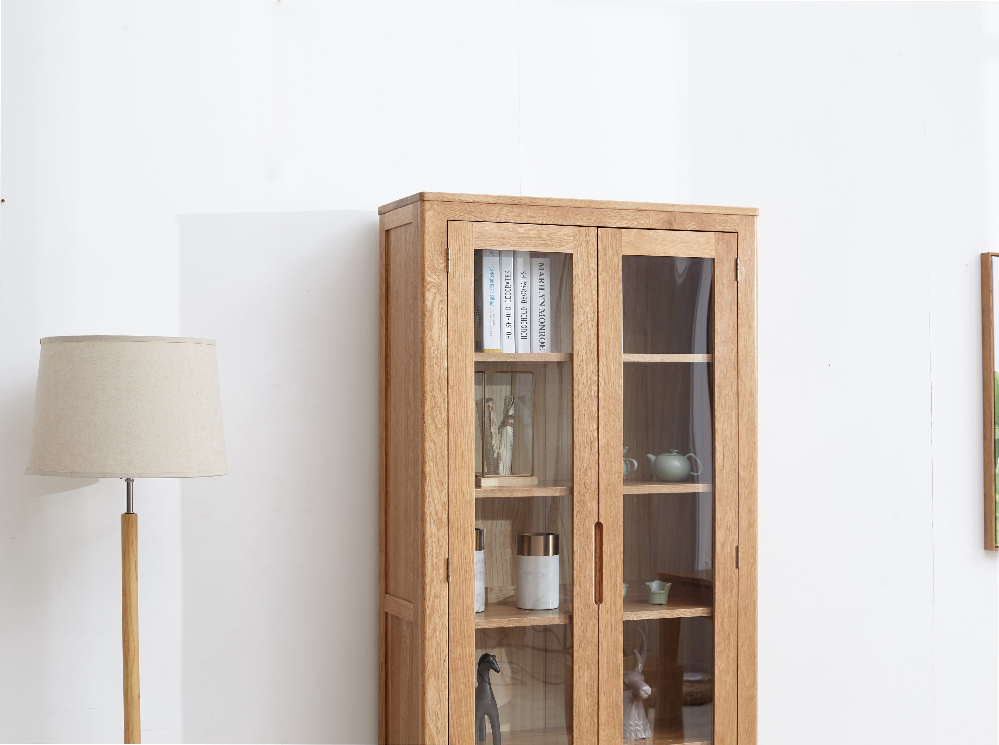 Viva Bookcase Natural Solid Oak 190cm