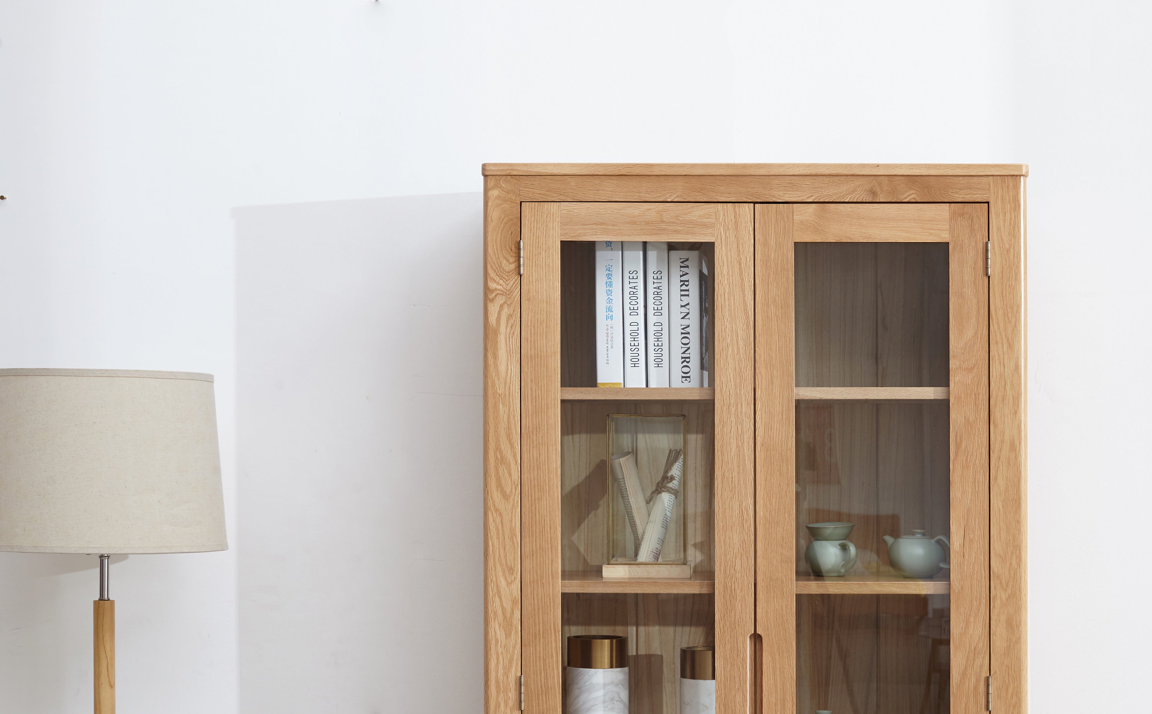 Viva Bookcase Natural Solid Oak 190cm
