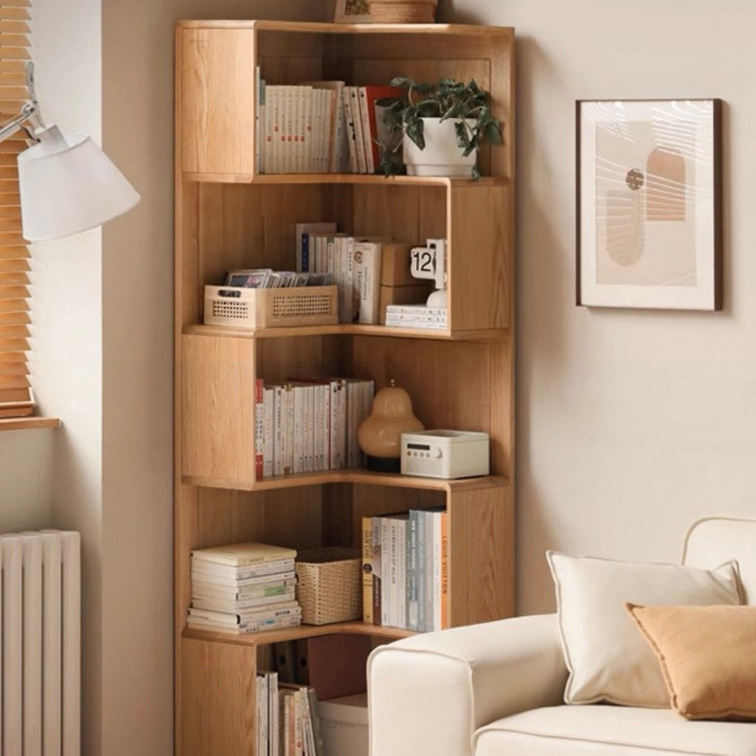 Wawa Bookcase Natural Solid Oak 190cm