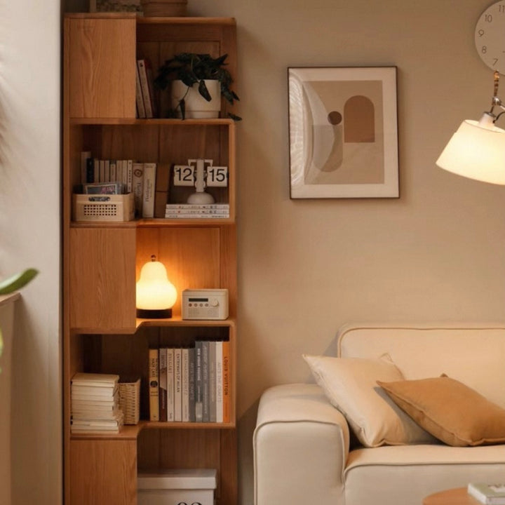 Wawa Bookcase Natural Solid Oak 190cm