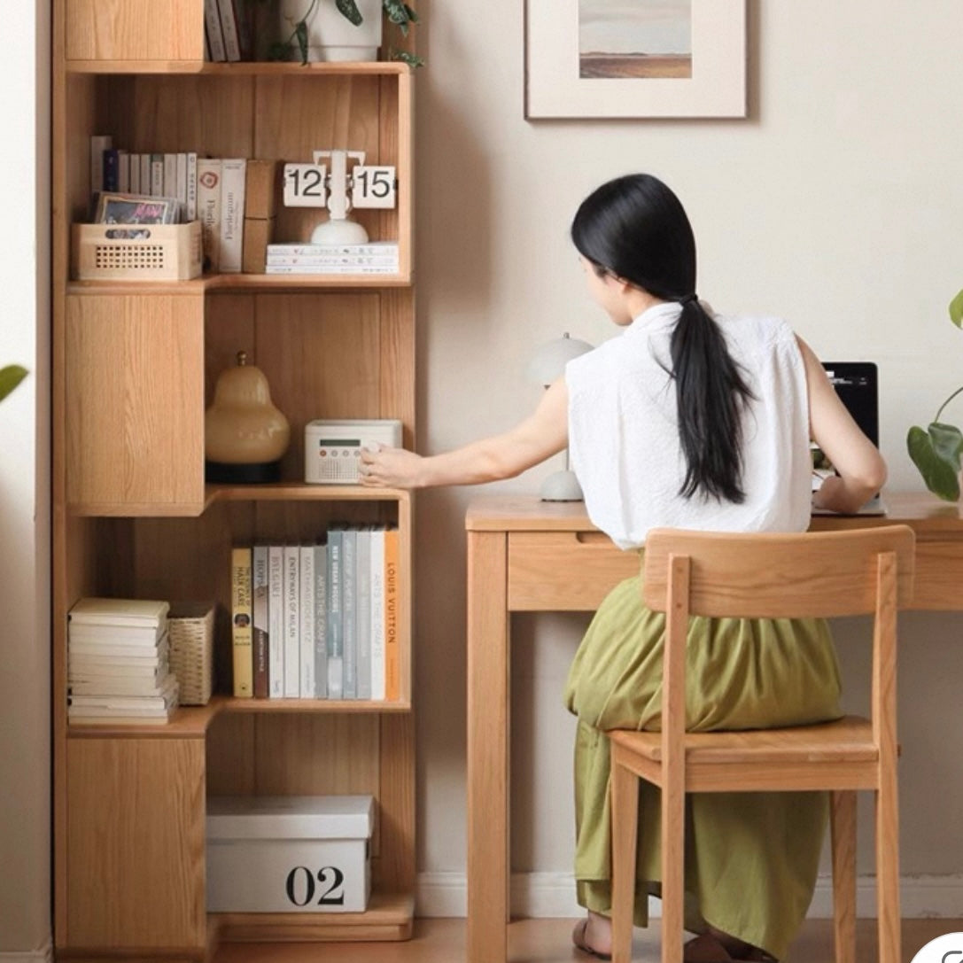 Wawa Bookcase Natural Solid Oak 190cm