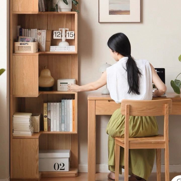 Wawa Bookcase Natural Solid Oak 190cm