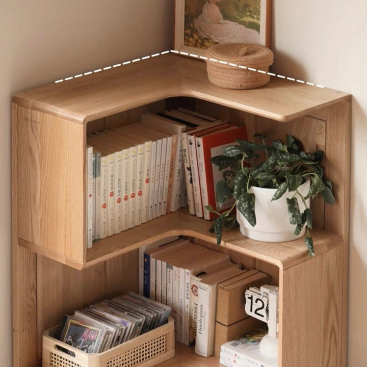 Wawa Bookcase Natural Solid Oak 190cm
