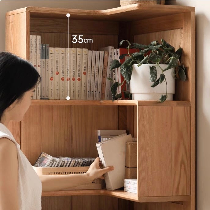 Wawa Bookcase Natural Solid Oak 190cm