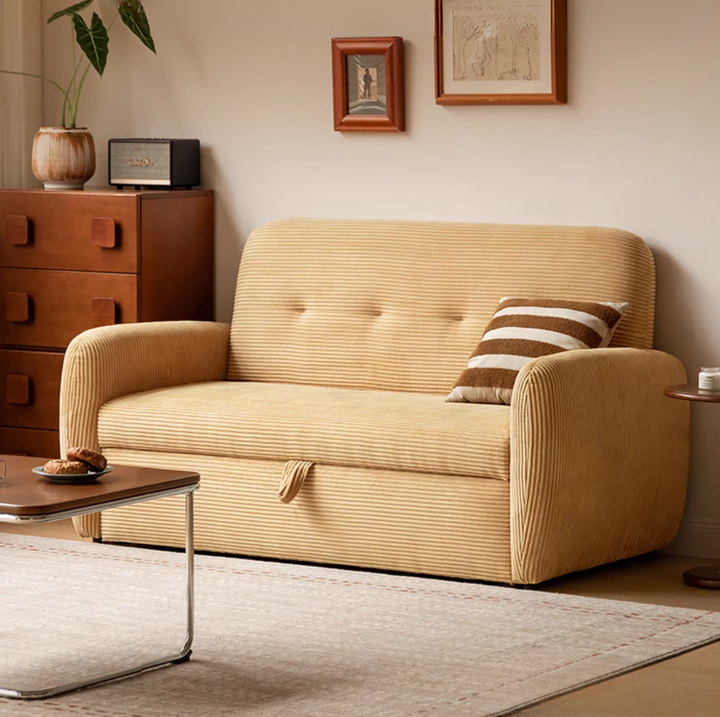 Yolk Fabric Transformable Sofa Bed