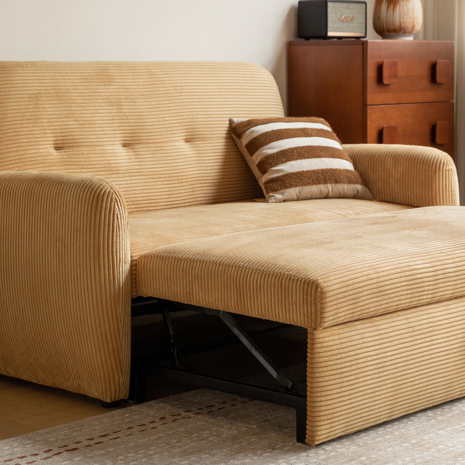 Yolk Fabric Transformable Sofa Bed