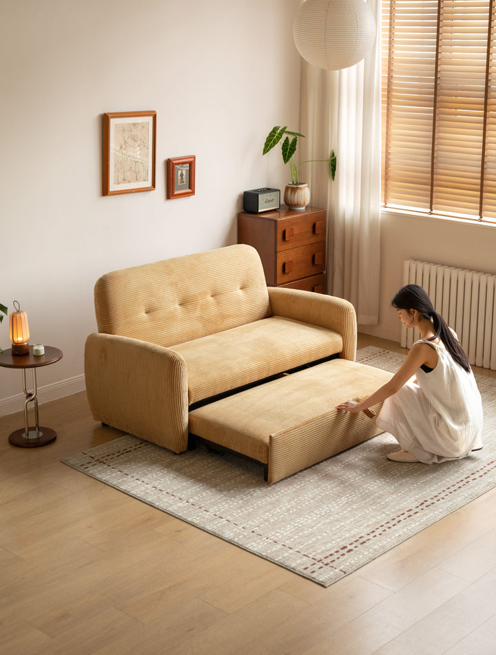Yolk Fabric Transformable Sofa Bed