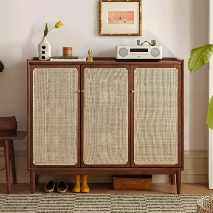 York Shoe Cabinet Natural Solid Oak 115cm