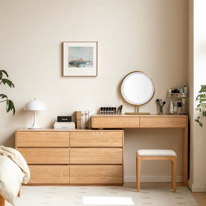 Yoyu Dressing Table Natural Solid Oak