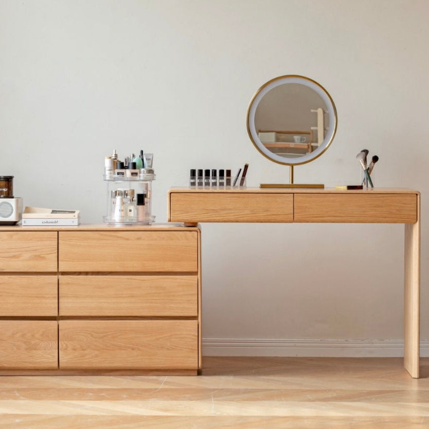 Yoyu Dressing Table Natural Solid Oak