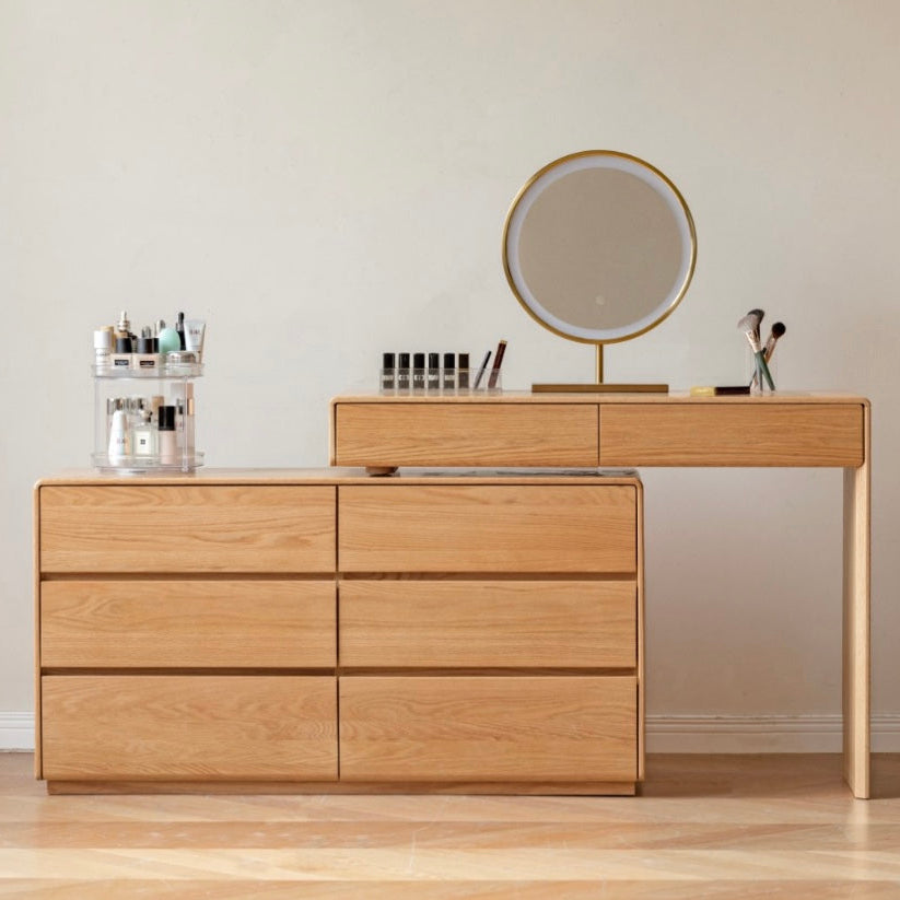 Yoyu Dressing Table Natural Solid Oak
