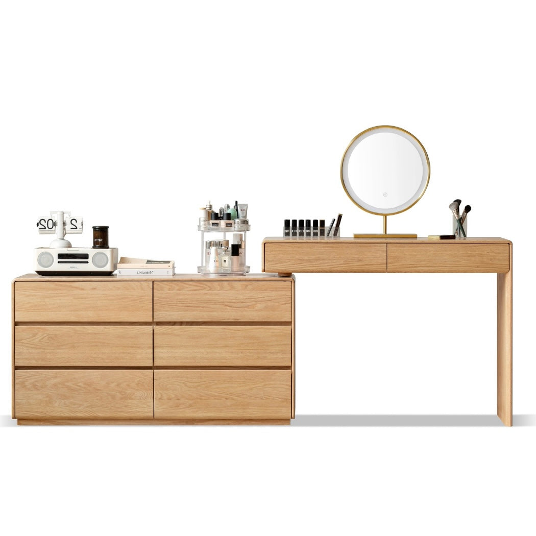 Yoyu Dressing Table Natural Solid Oak