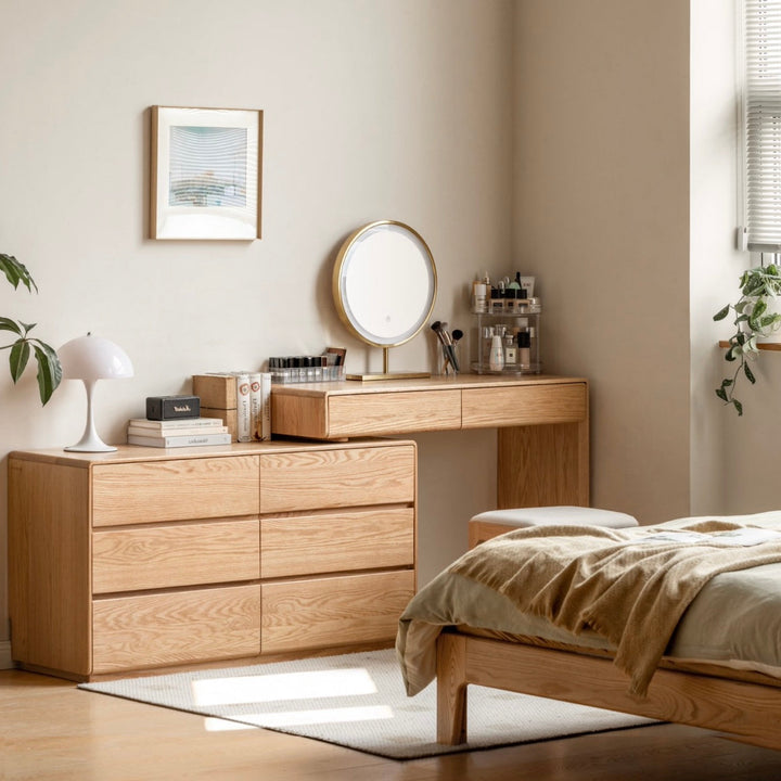 Yoyu Dressing Table Natural Solid Oak