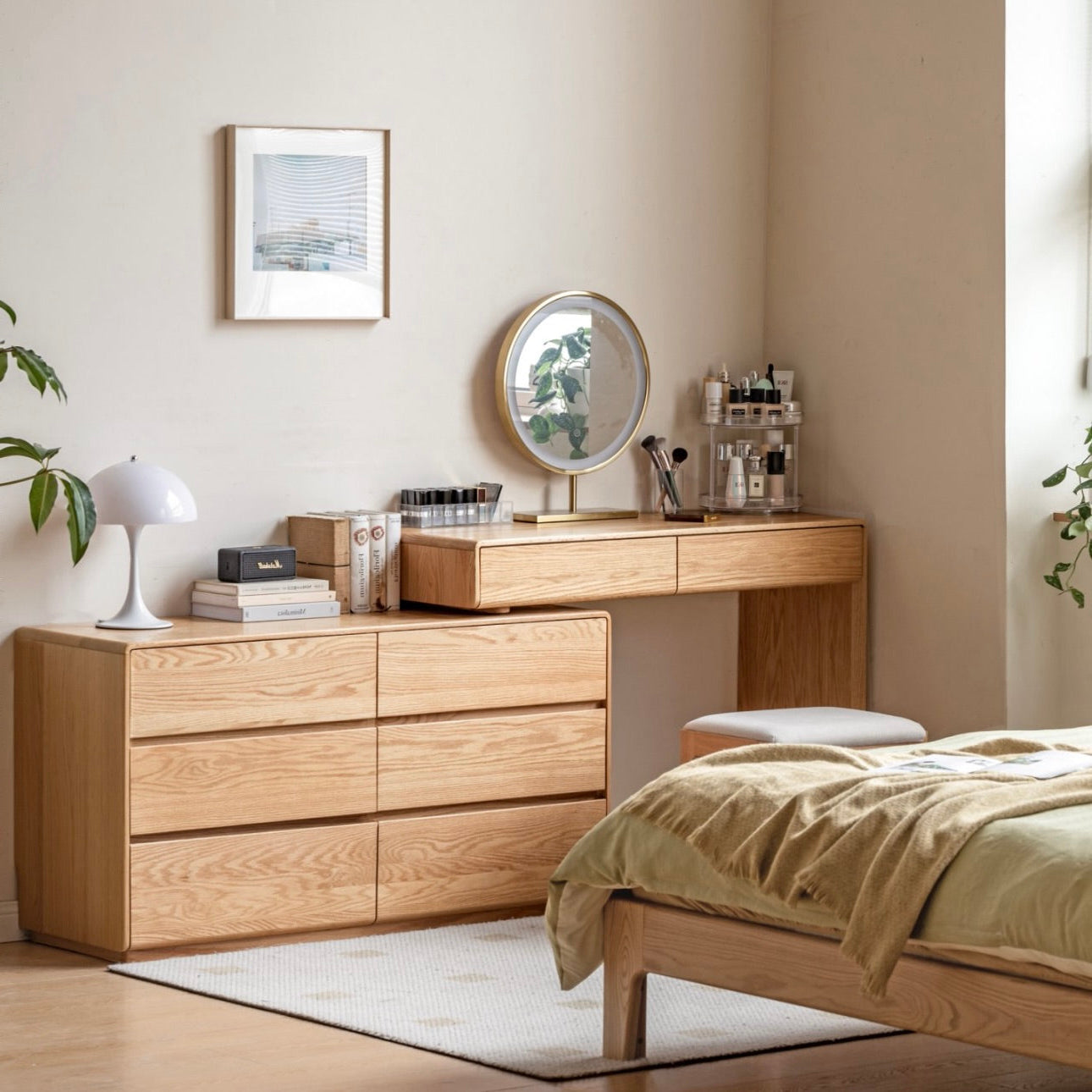 Yoyu Dressing Table Natural Solid Oak