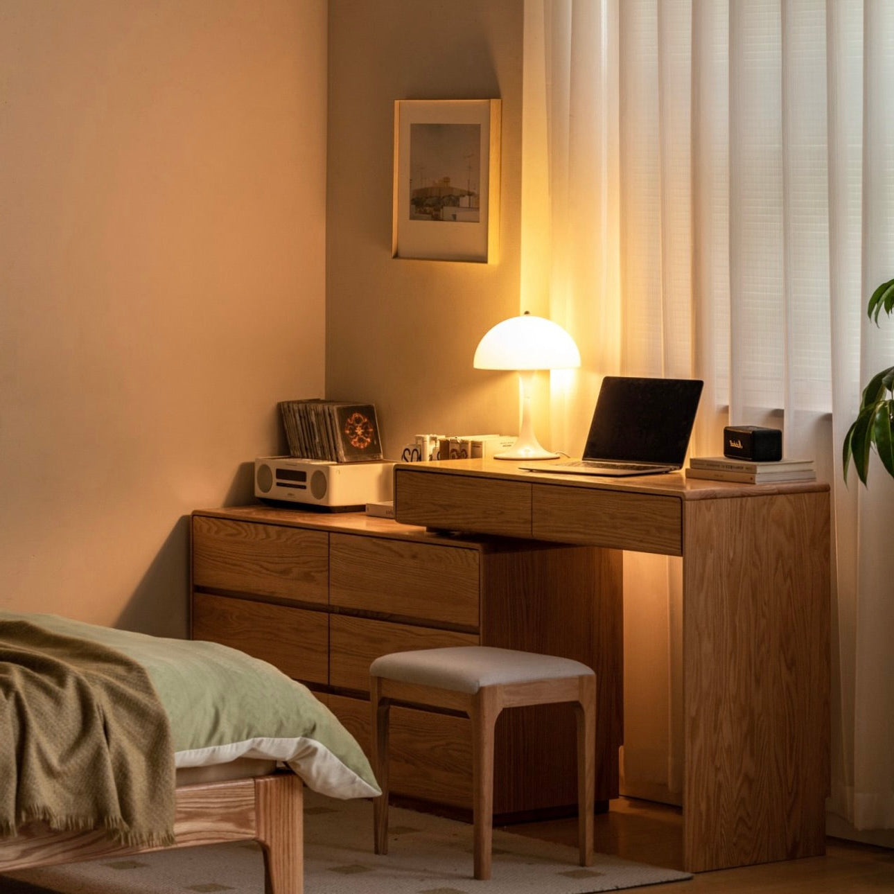 Yoyu Dressing Table Natural Solid Oak