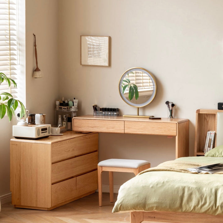 Yoyu Dressing Table Natural Solid Oak
