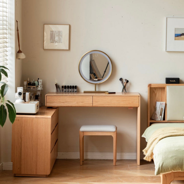 Yoyu Dressing Table Natural Solid Oak