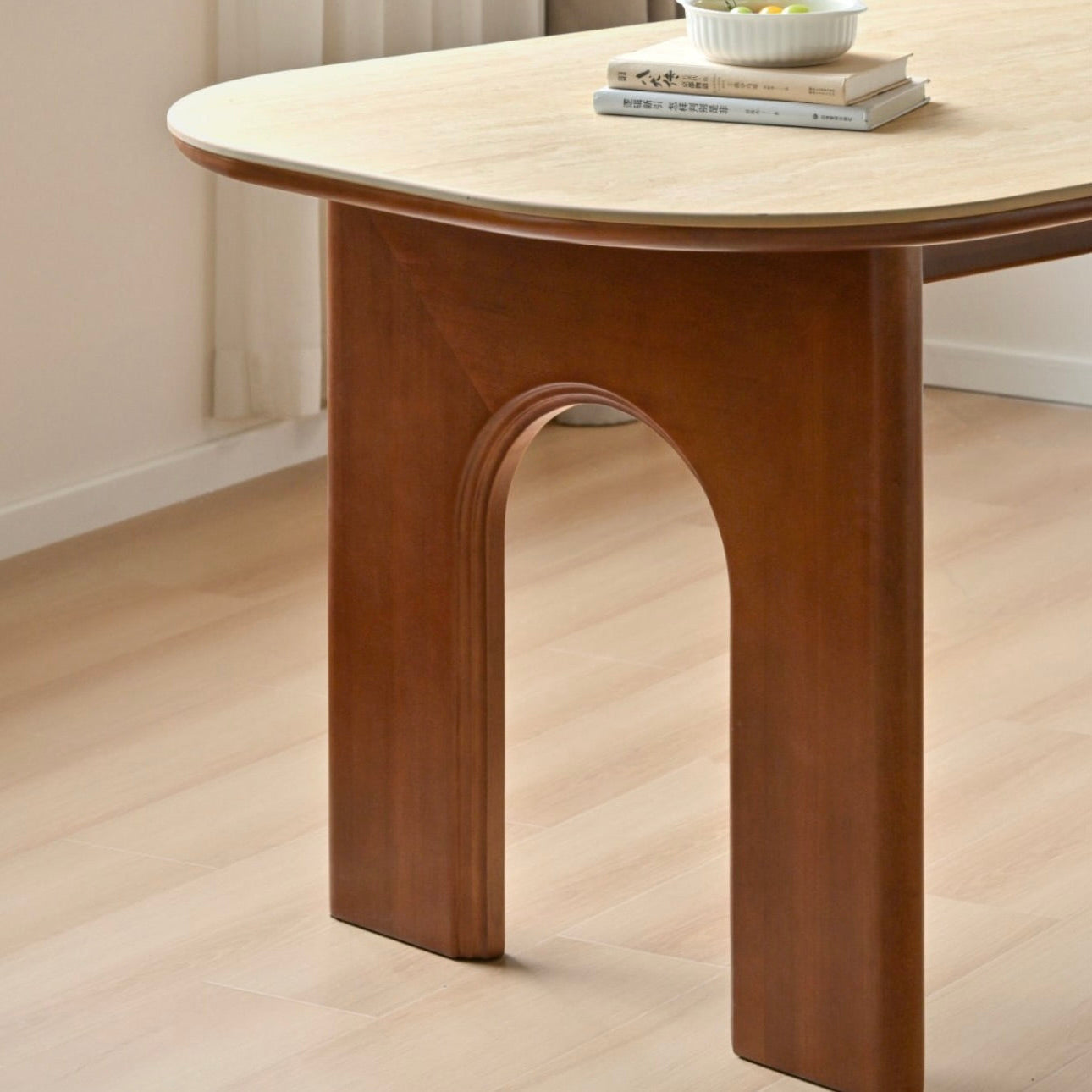 lona Dining Table 180cm Solid Timber with Travertine ceramic